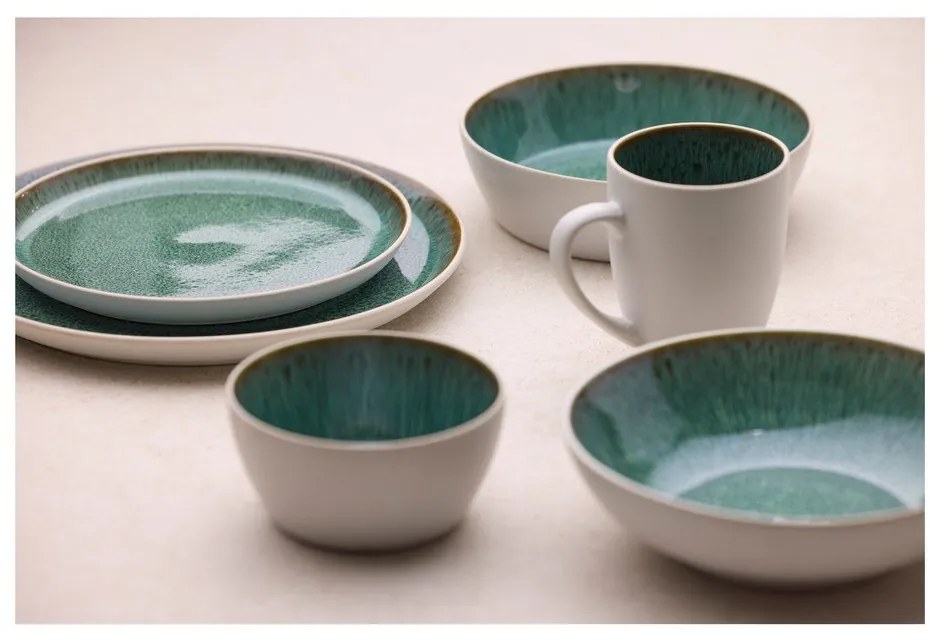 Bol alb/verde din gresie 850 ml Gastro White/Green – Bitz