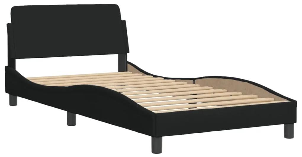 373127 vidaXL Cadru de pat cu tăblie, negru, 100x200 cm, textil
