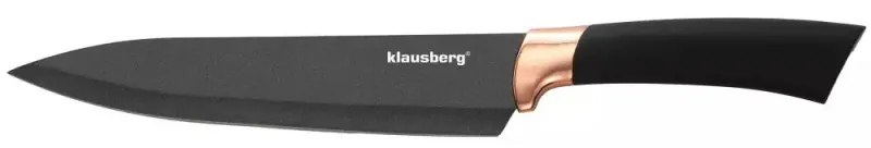Set cutite cu suport Klausberg KB 7614, 6 piese, Otel inoxidabil, Negru/Cupru