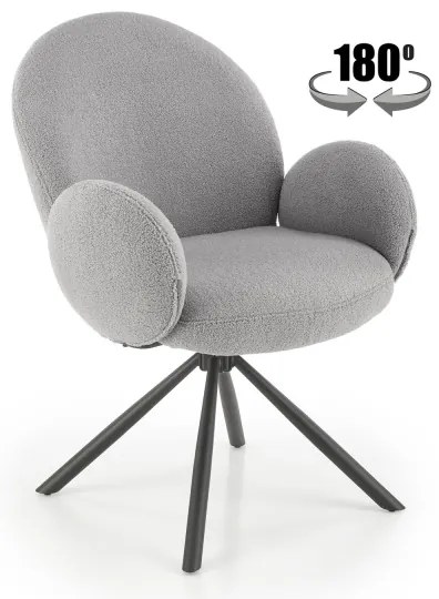 Scaun de masă KIVA, 1 buc., gri