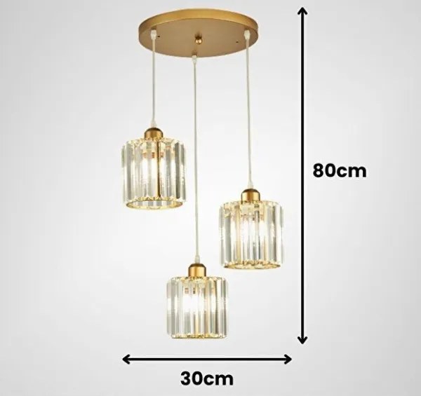 Lustră suspendată pe cablu BELLA 3xE27/40W/230V aurie