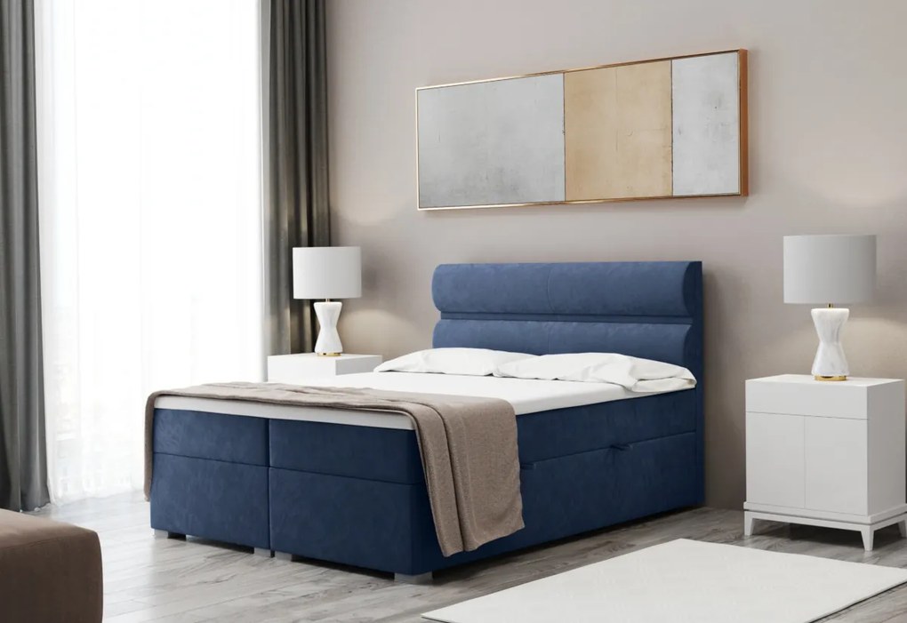 Expedo Pat tapitat boxspring FELTA + topper, 180x200, riviera 81