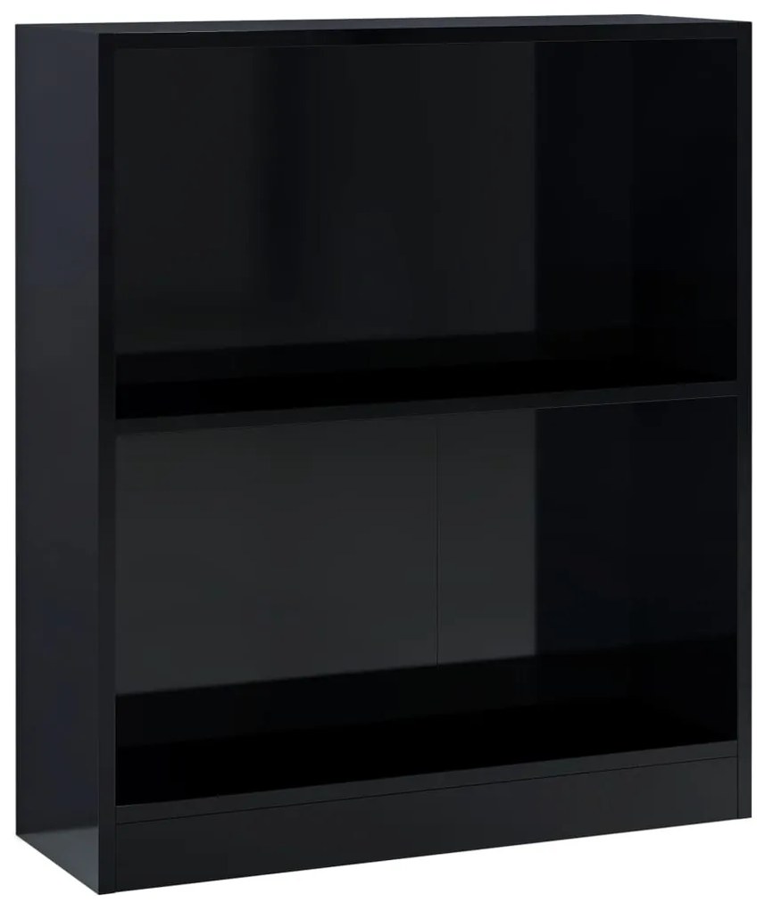 800862 vidaXL Bibliotecă, negru extralucios, 60x24x74,5 cm, lemn compozit