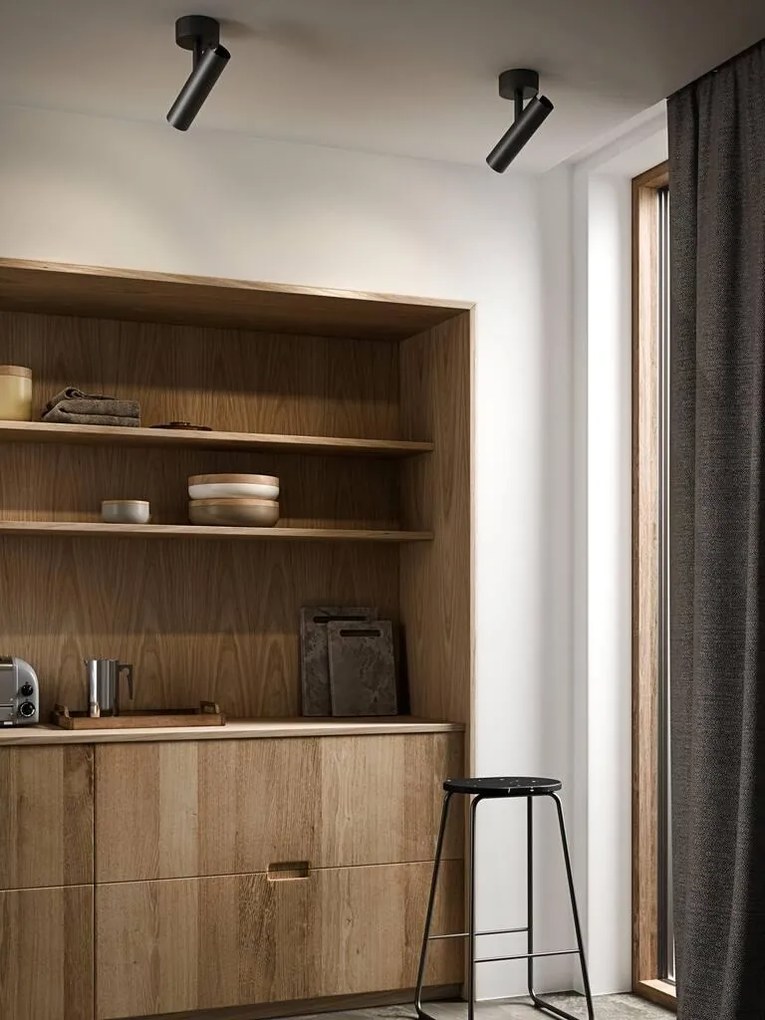 Spot aplicat directionabil design minimalist MIB 6 negru 2020666003 DFTP