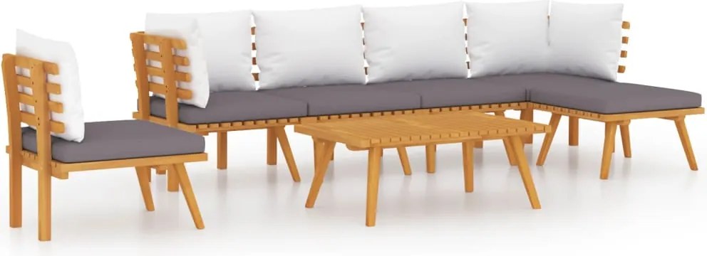 vidaXL Set mobilier de grădină cu perne, 7 piese, lemn masiv acacia