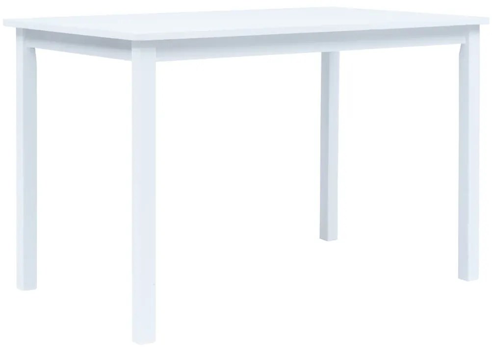 247362 vidaXL Masă de bucătărie, alb, 114 x 71 x 75 cm, lemn masiv de hevea