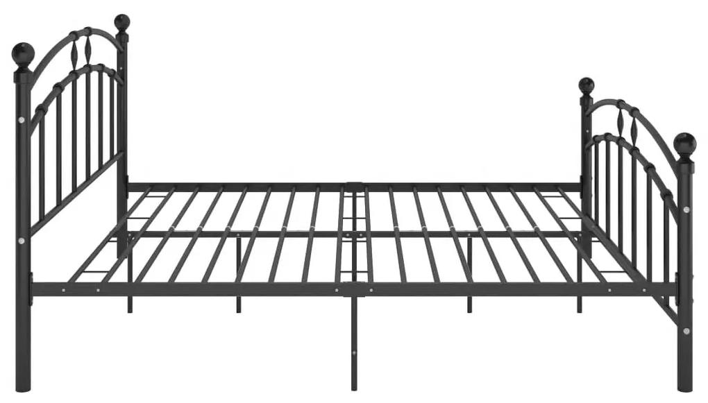 Cadru de pat, negru, 180x200 cm, metal Negru, 180 x 200 cm