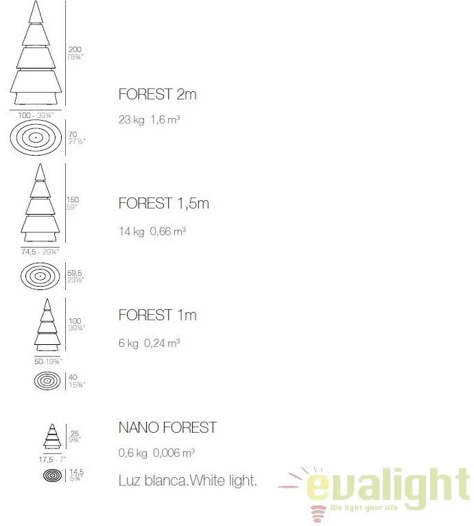 Brad Decorativ FOREST 2m ILUMINAT LED Vondom