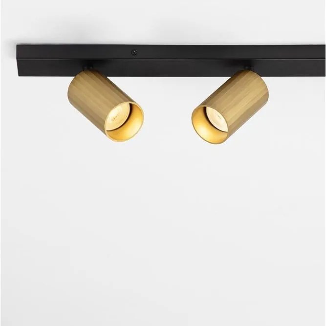 Plafoniera cu 3 spoturi GU10 ZELOS negru/ auriu