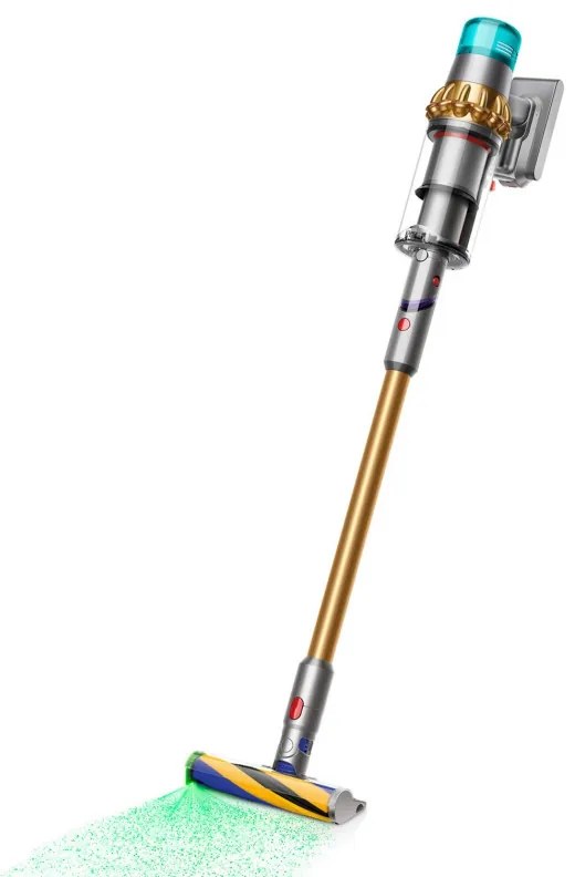 Aspirator vertical Dyson V15 Detect Absole 447000-01, 660W, 0.76 l, 60 min autonomie, Senzori, 3 moduri, LCD, Gri / aur