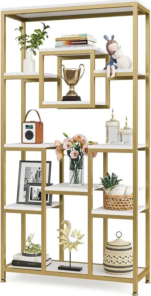 Biblioteca Dani din metal culoare auriu 182 cm