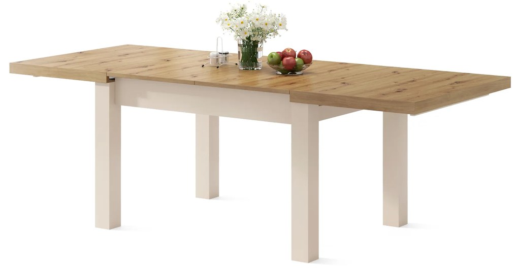 Mazzoni ROYAL Stejar Artisan/Bej (Șampanie) - MASĂ EXTENSIBILĂ PÂNĂ LA 2,7 m
