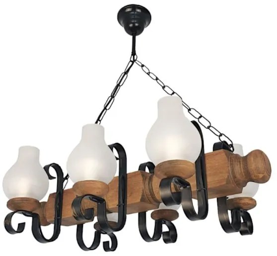 Lustră pe lanț Brilagi RUSTIC 6xE14/40W/230V fag