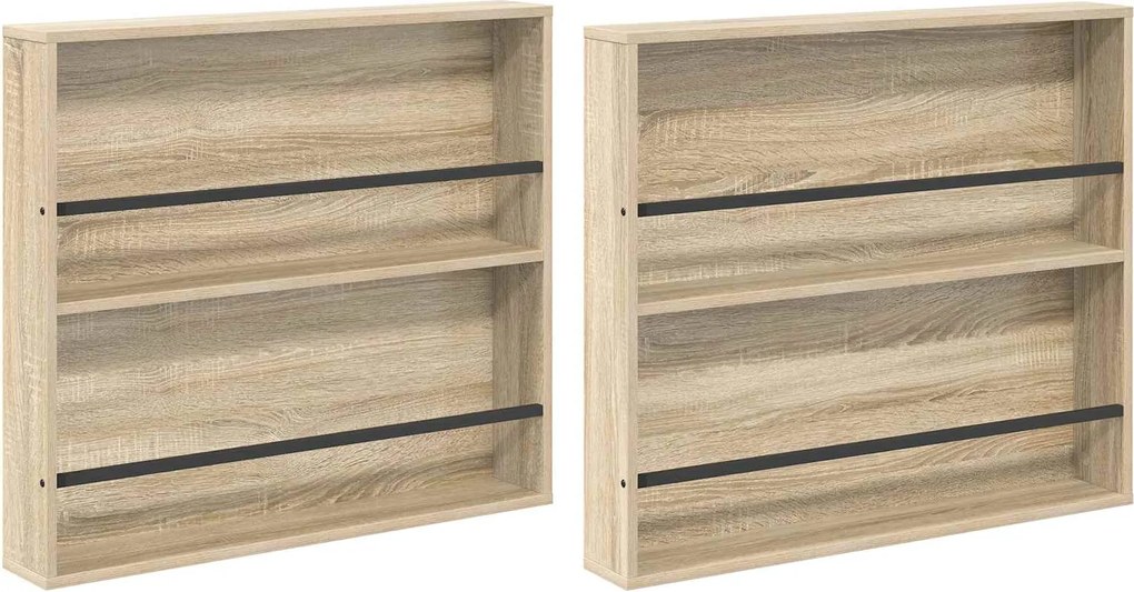 vidaXL Raft pentru reviste cu raft 2 pcs Stejar Sonoma 80 x 12 x 70 cm