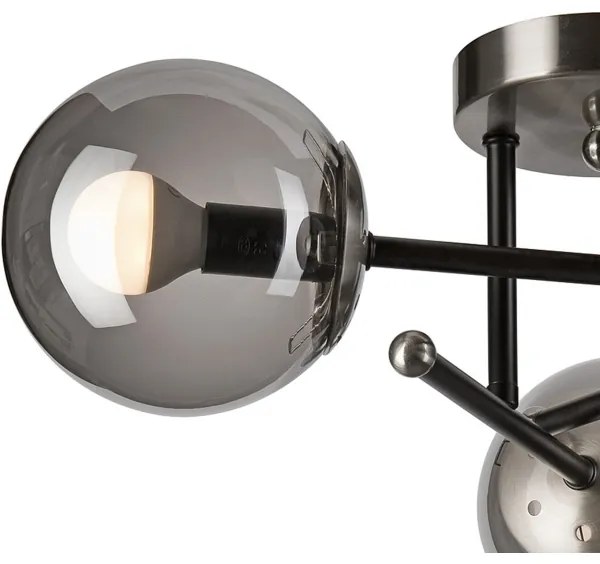 Lustră aplicată MALENA 3xE14/5W/230V negru/gri