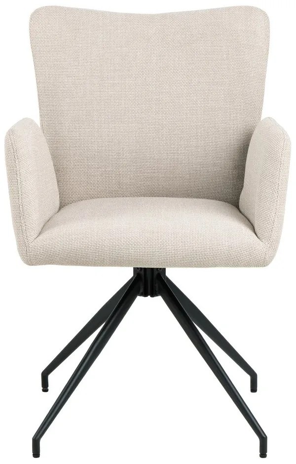 Set de scaune de sufragerie bej cu cotiere 2 buc. tapițat Laura – Actona