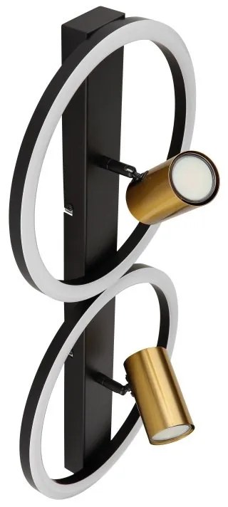 Aplica LED cu spot design modern Marrie negru, alama