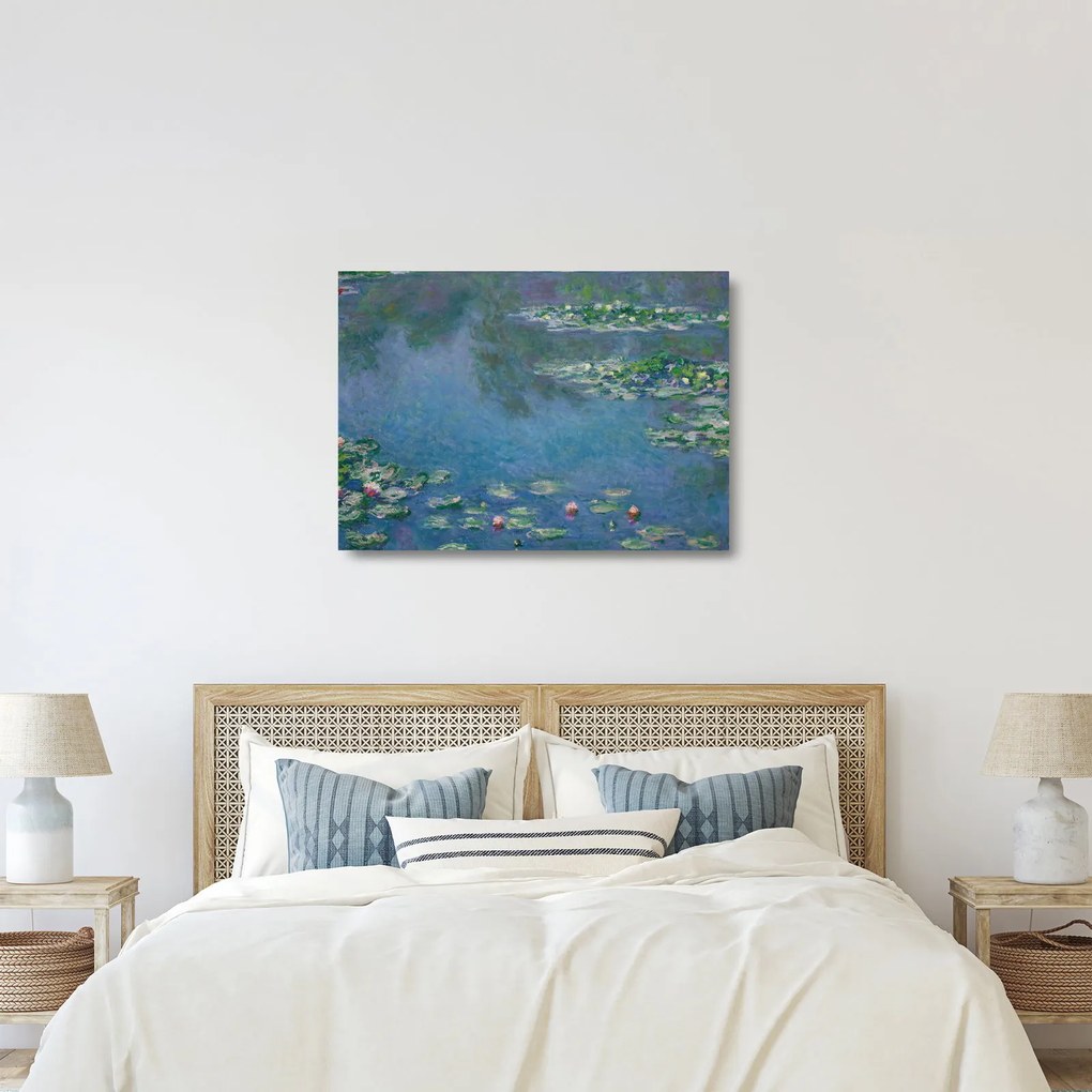 Tablou pe sticlă - Claude Monet, Water Lilies, reproducere (70x50 cm)