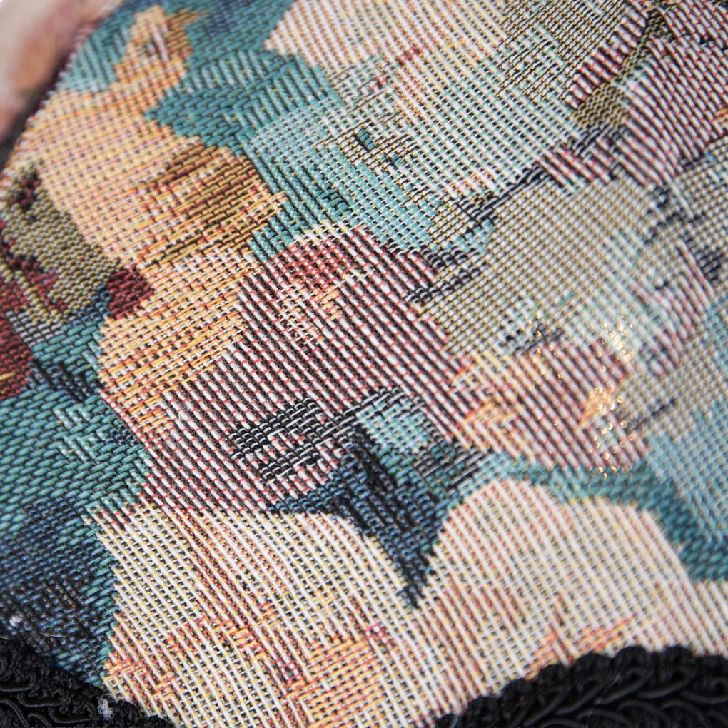 Lampă suspendată neagră cu abajur floral și interior alb 31,5 cm 3 lumini - Cava