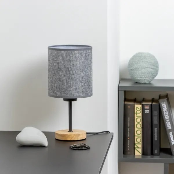 Lampă de masă Brilagi NUBILA WOOD 1xE27/25W/230V stejar/gri