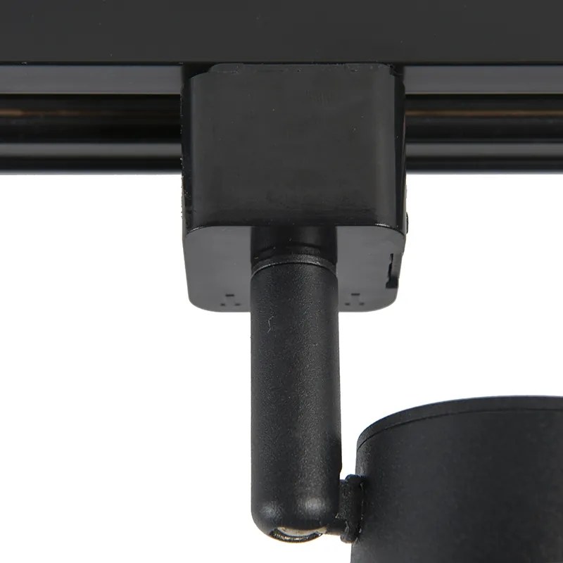 Sistem modern de iluminat pe șine cu 6 spoturi negre, monofazat, oval 100cm - Iconic Jeana