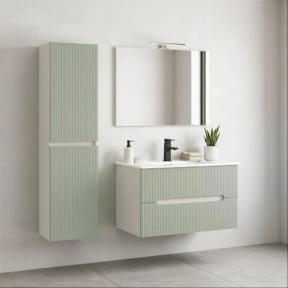 Dulap suspendat Trent alb-verde