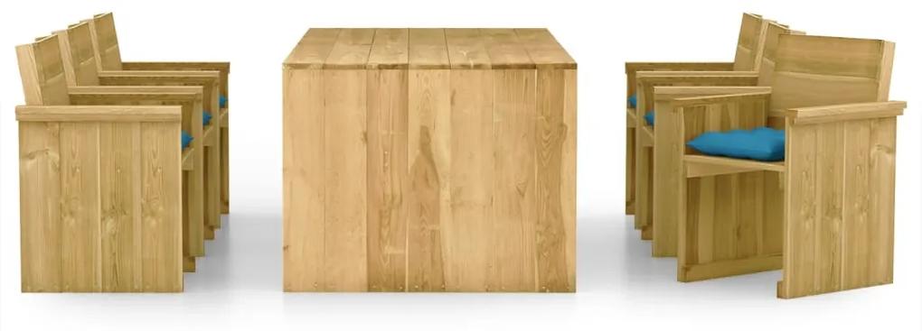 3065739 vidaXL Set mobilier de exterior cu perne, 7 piese, lemn de pin tratat