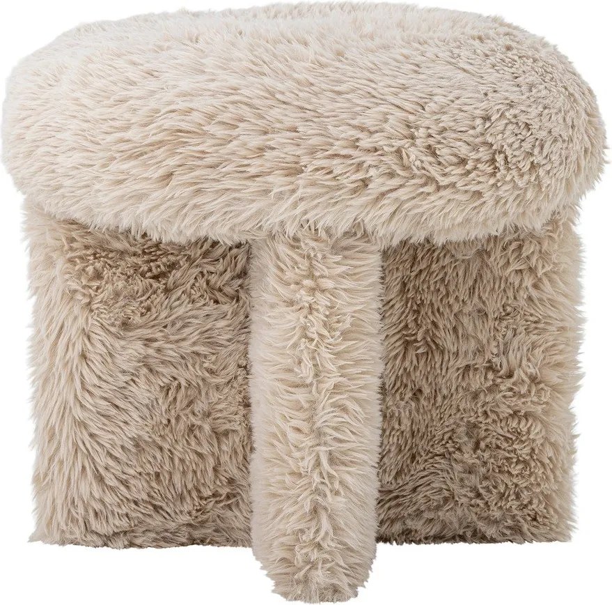 Puf bej cu tapițerie din blană artificială Frikka – Bloomingville