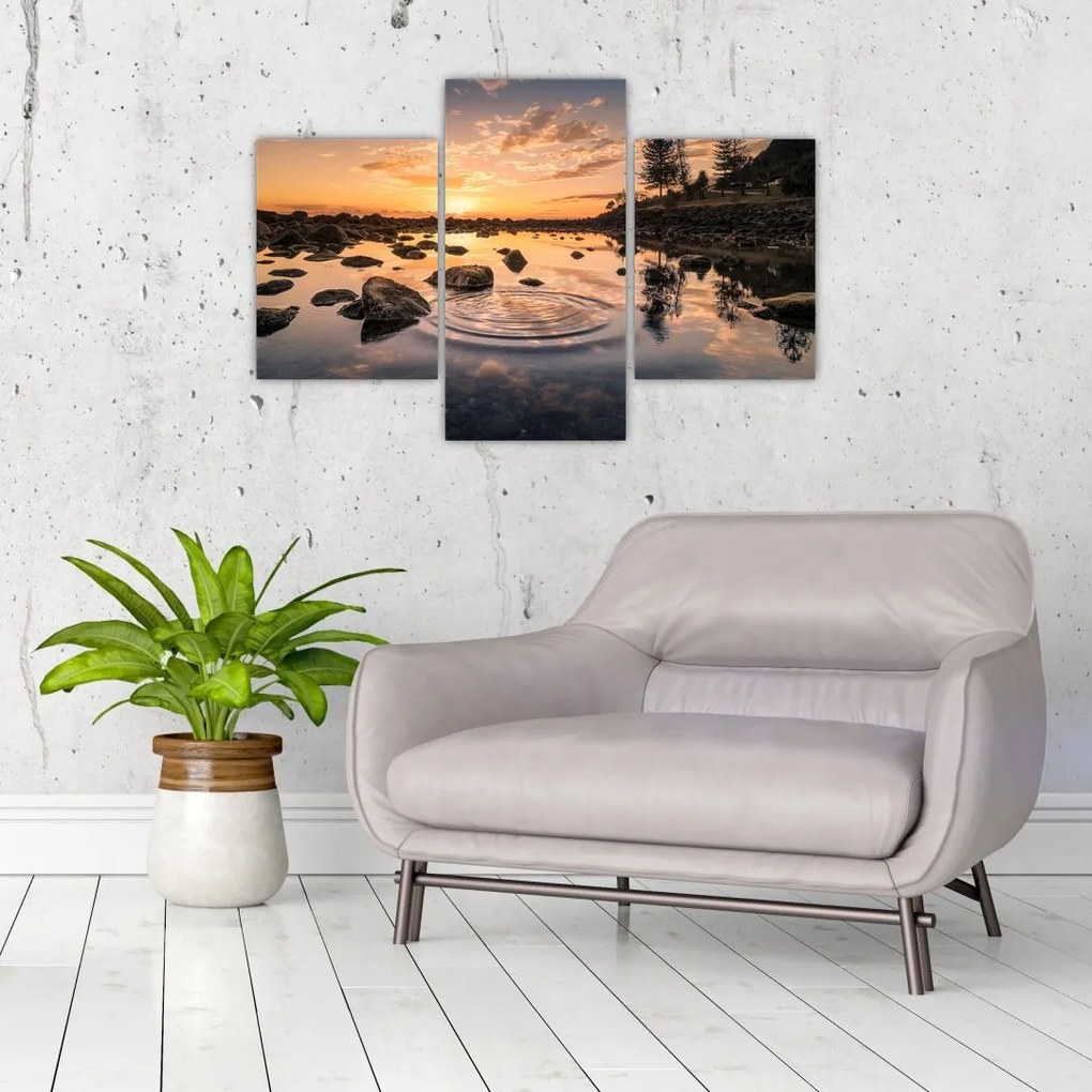 Tablou - Apus de soare la lac (90x60 cm)