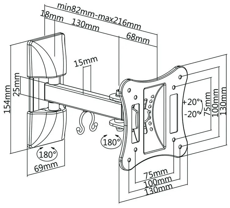Suport Universal LED TV 13-27 inch, Rebel