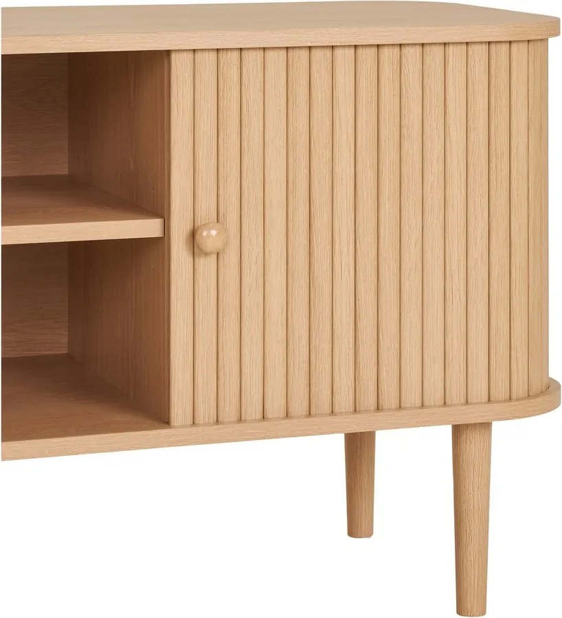 Comodă TV în culoare naturală cu aspect de lemn de pin 113x51,5x40 cm Nikko – House Nordic