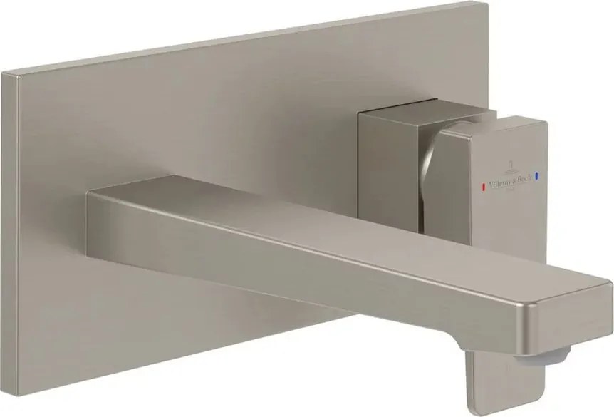 Baterie lavoar incastrata Villeroy&Boch Architectura Square nichel periat fara corp ingropat