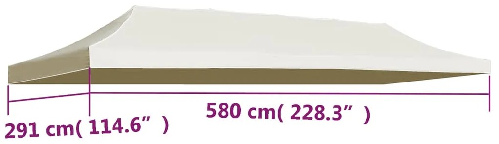 Acoperis cort de petrecere, crem, 3 x 6 m