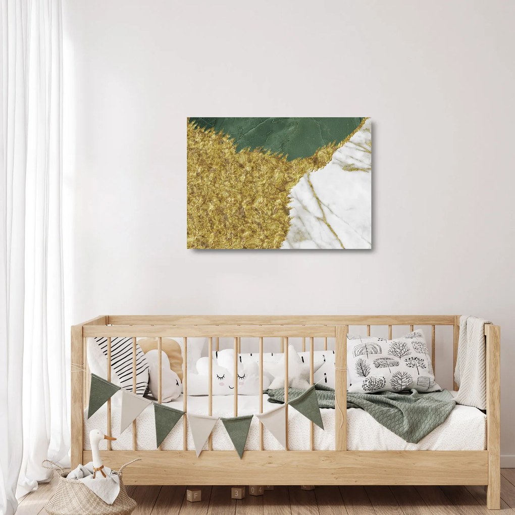 Tablou pe sticlă - Marmură verde N⁰2 (70x50 cm)