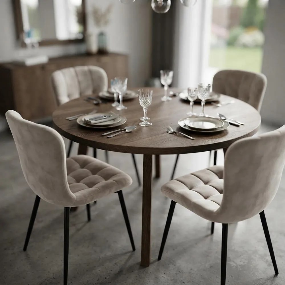 Scaun living din catifea BUC 247 bej