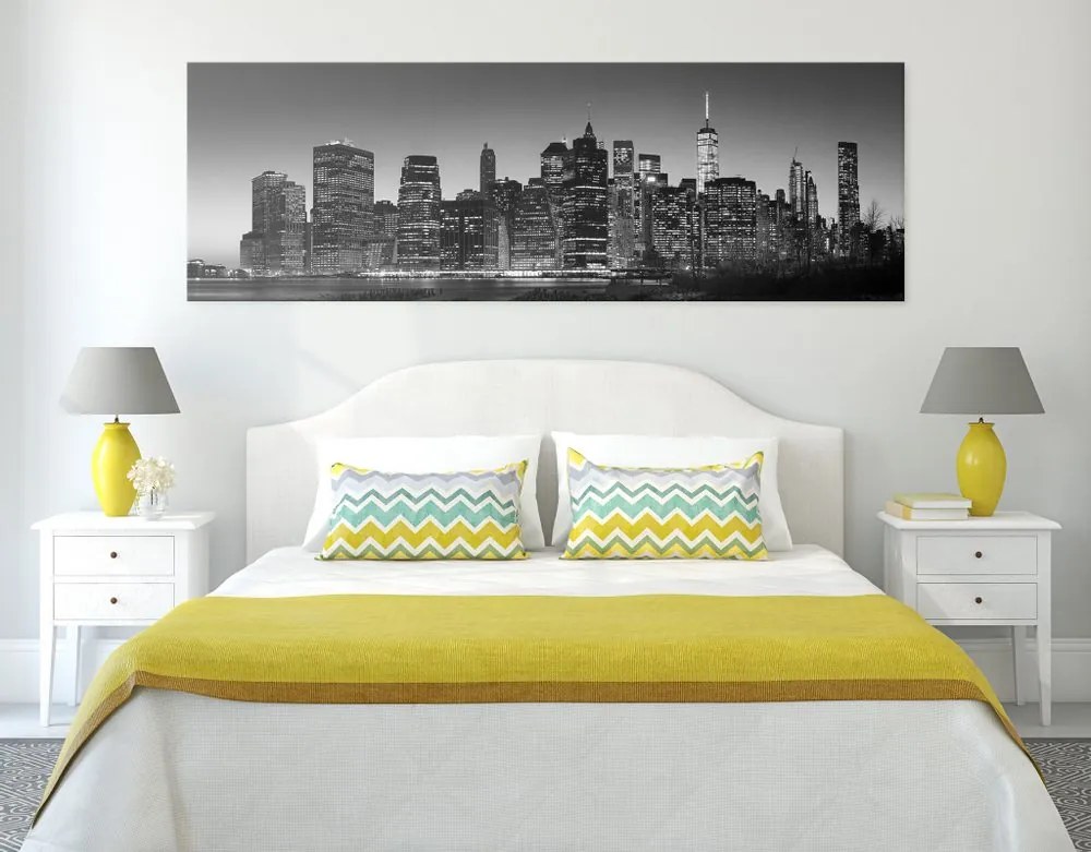 Tablou centrul New Yorkului alb-negru