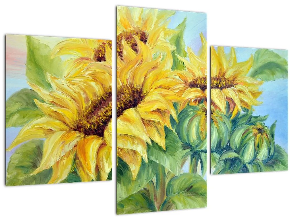 Tablou - Floarea soarelui înflorită (90x60 cm)