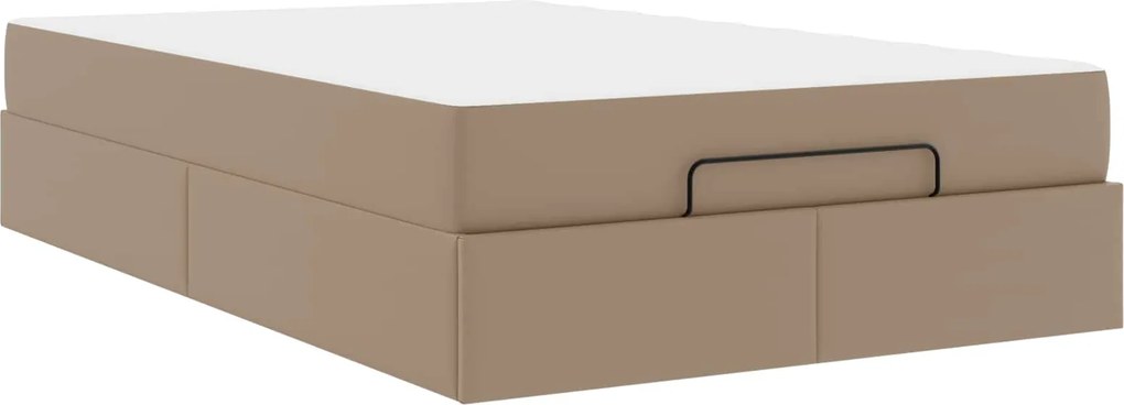 vidaXL Cadru de pat cu saltea cu saltea 2 pcs Cafeniu PVC
