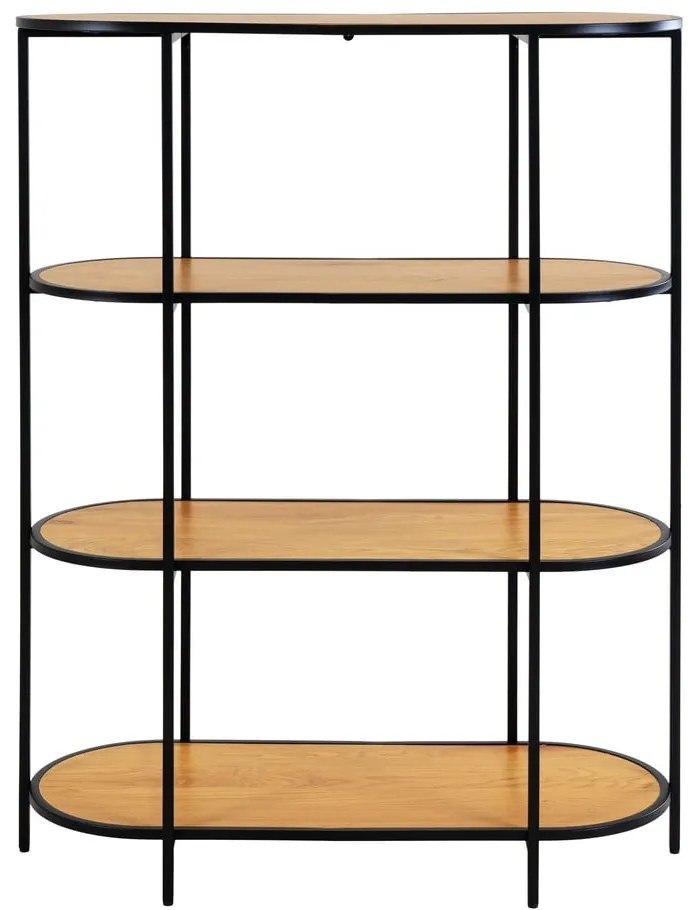 Bibliotecă neagră cu aspect de lemn de stejar 36x111 cm Vita - House Nordic