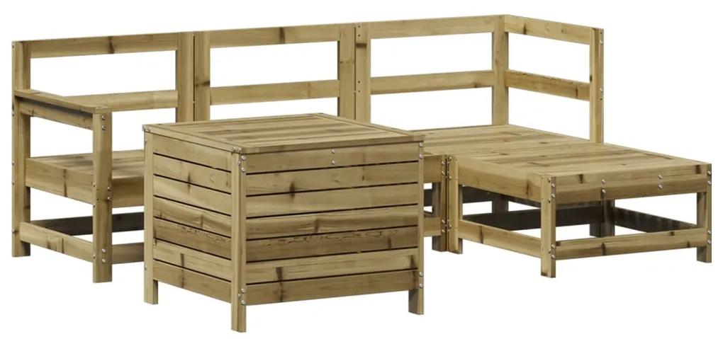 3250503 vidaXL Set canapea de grădină, 5 piese, lemn de pin tratat