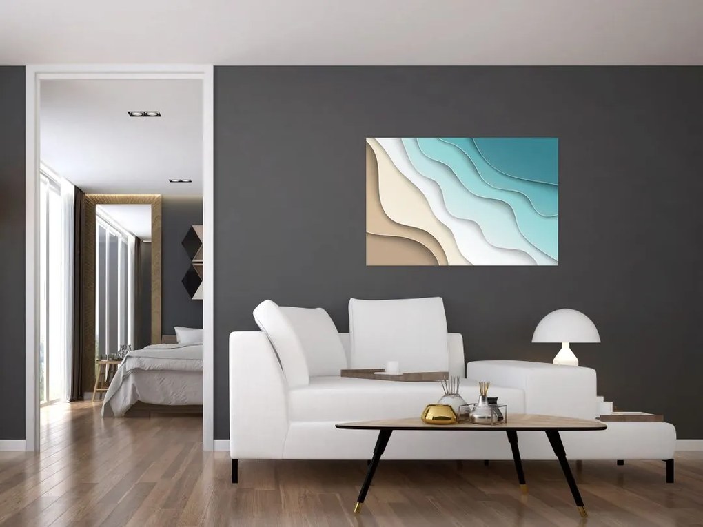 Tablou abstract cu plaja mării (90x60 cm)