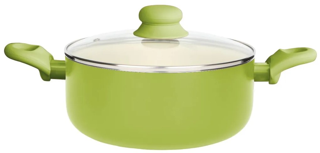 Oala cu invelis ceramic 28cm verde Fusion Fresh