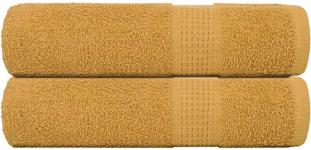 vidaXL Prosoape de baie, FROGN, 2 buc., aurii, 100x150 cm, 360 g/m²