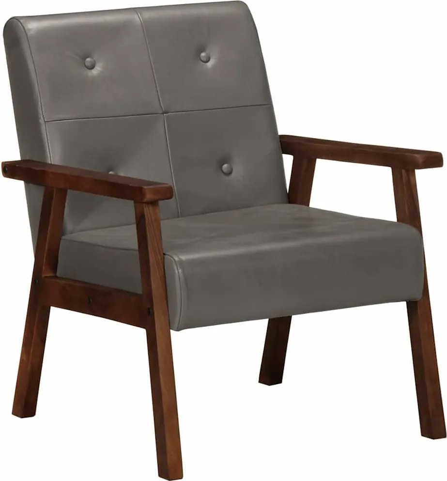 vidaXL Fotoliu, gri, piele naturală