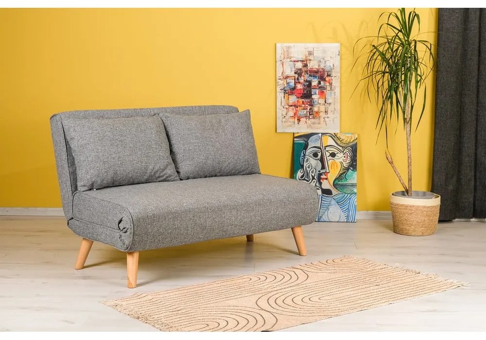 Canapea gri extensibilă 120 cm Folde – Artie