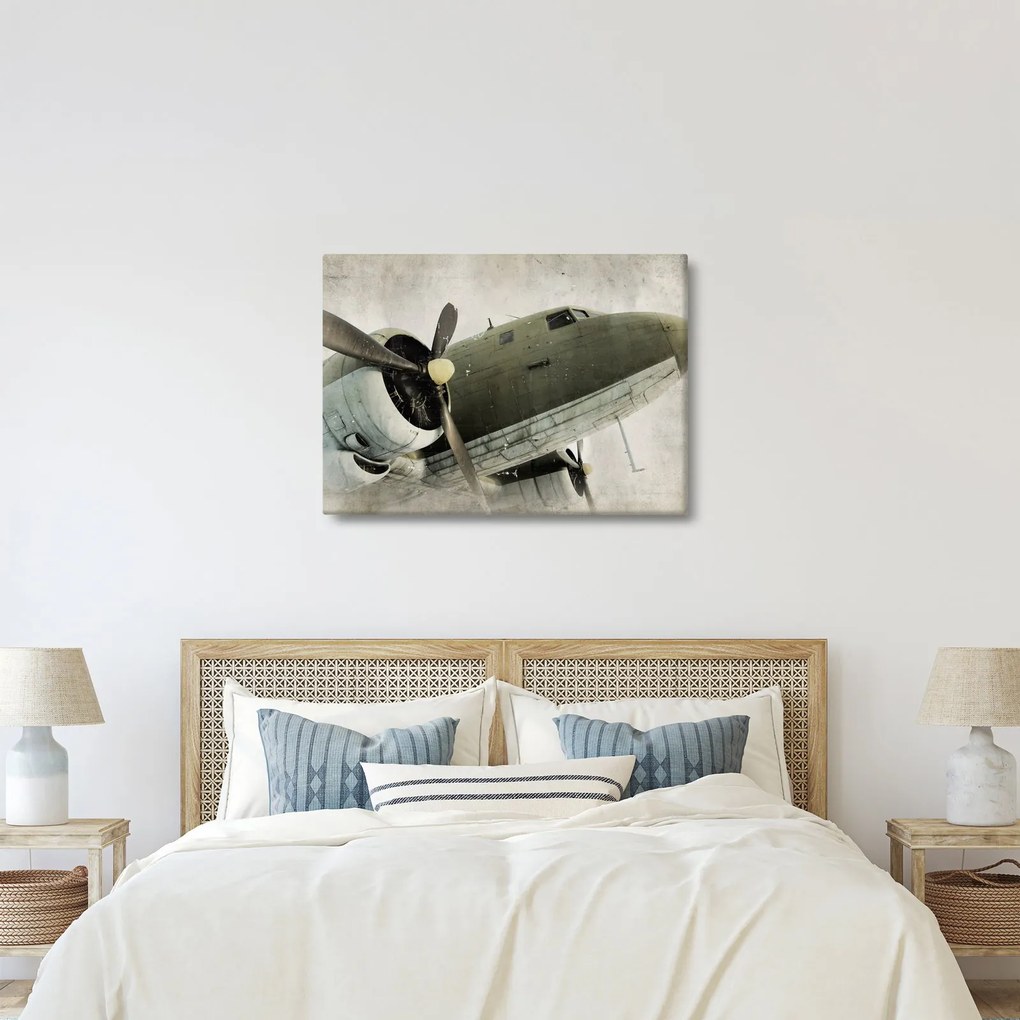 Tablou - Avion vechi cu elice (70x50 cm)
