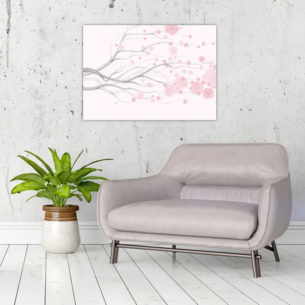 Tablou - Flori roz (70x50 cm)