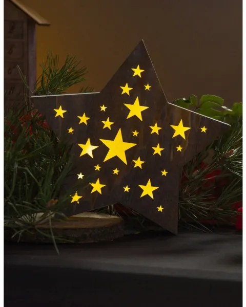 Decorațiune LED de Crăciun Retlux LED/2xAAA lemn stea