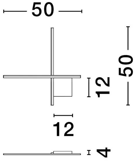 Aplica de perete cu lumina ambientala LED Cross 50cm