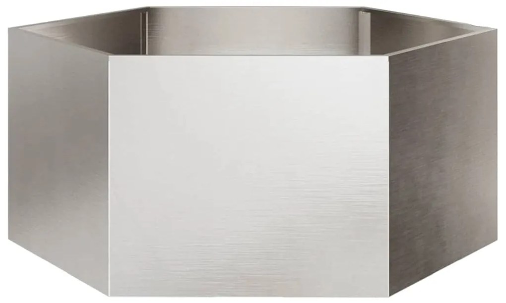 vidaXL Jardinieră de grădină 104x90x45 cm oțel inoxidabil hexagonal